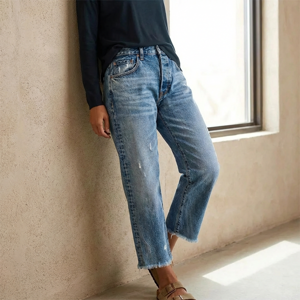 Retro Cropped Straight Jeans